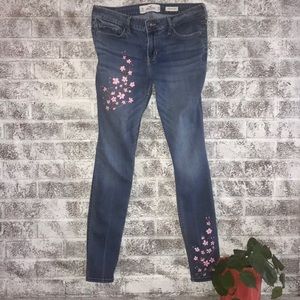 Hand-Painted Cherry Blossom Hollister Jeans